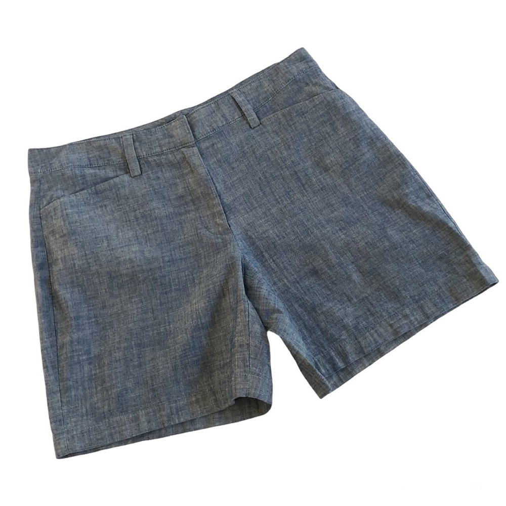 Lands’ End Blue Mid Rise Chambray Shorts
